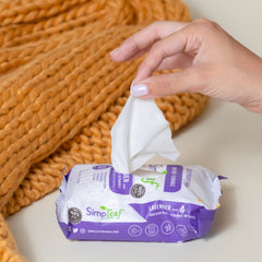 Simpleaf Brands Flushable Wipes, 25 Count Personal Wipes Lavender Convenient Pack - Perfect for Travel and On-the-go pulse