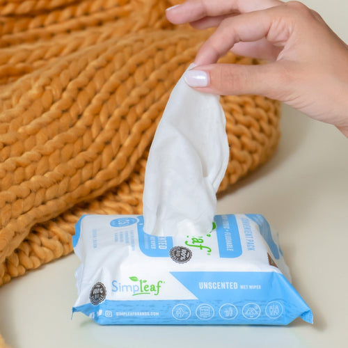 Simpleaf Brands Flushable Wipes, 25 Count Personal Wipes Unscented Convenient Pack - Perfect for Travel and On-the-go pulse