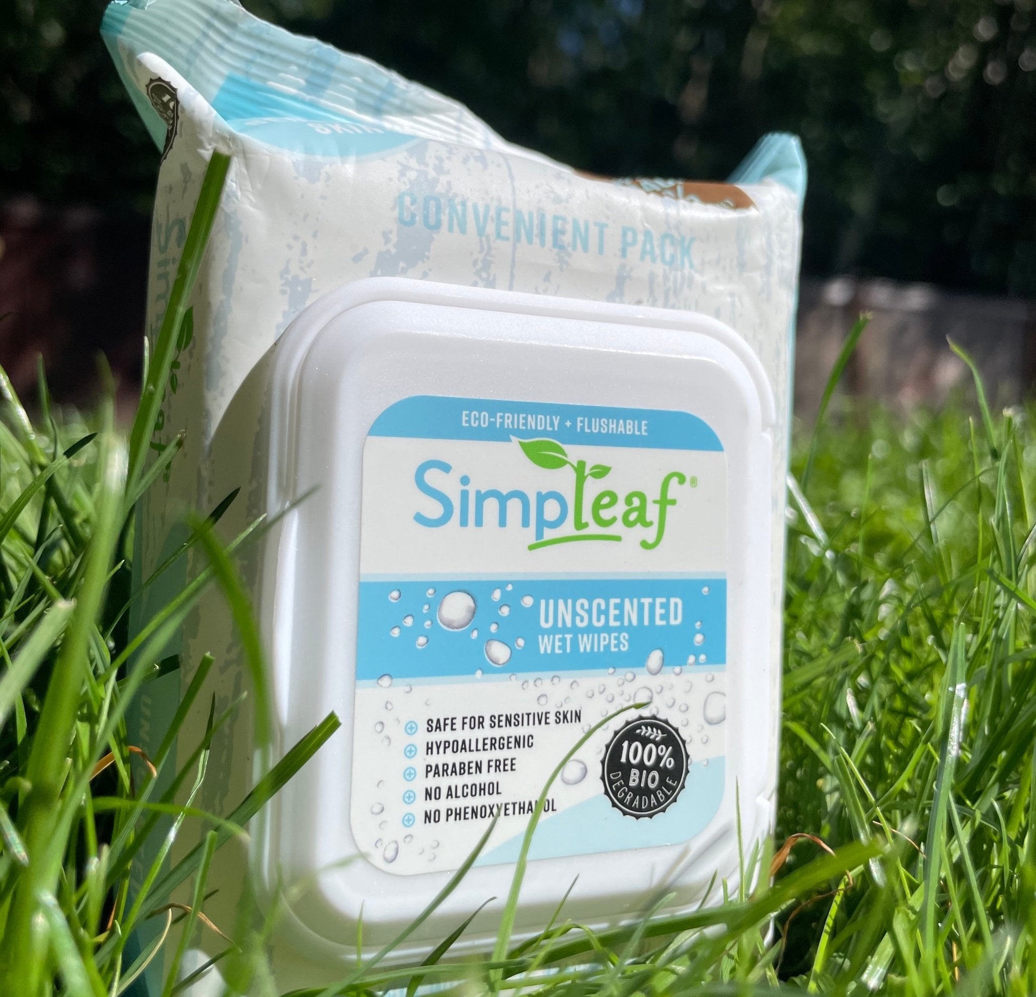 Simpleaf Unscented Designed for Sensitive Skin Flushable Wipes, 25 count