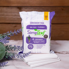 Simpleaf Brands Flushable Wipes, 25 Count Personal Wipes Lavender Convenient Pack - Perfect for Travel and On-the-go pulse