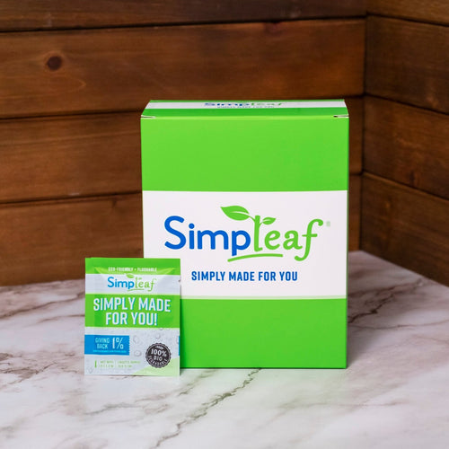 Simpleaf Brands- Individual - Single Wrapped  Flushable Wipes Aloe Vera - Perfect On-the-go and pocket size wipes