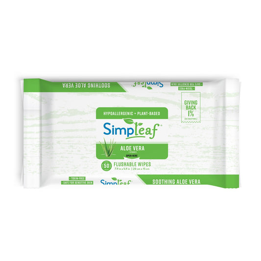Aloe Vera Flushable Wipes, 50 count