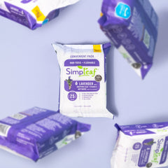 Simpleaf Brands Flushable Wipes, 25 Count Personal Wipes Lavender Convenient Pack - Perfect for Travel and On-the-go pulse
