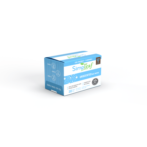 Simpleaf Brands- Individual - Single Wrapped  Flushable Wipes Unscented - Perfect On-the-go and pocket size wipes